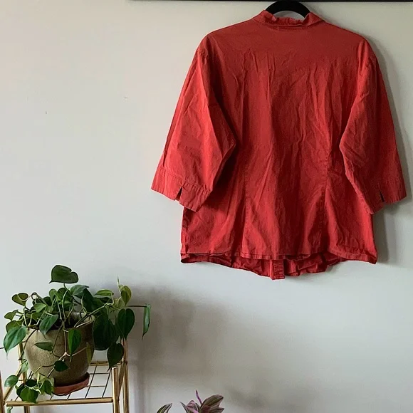 Red Button Up Top - Picture 6 of 11